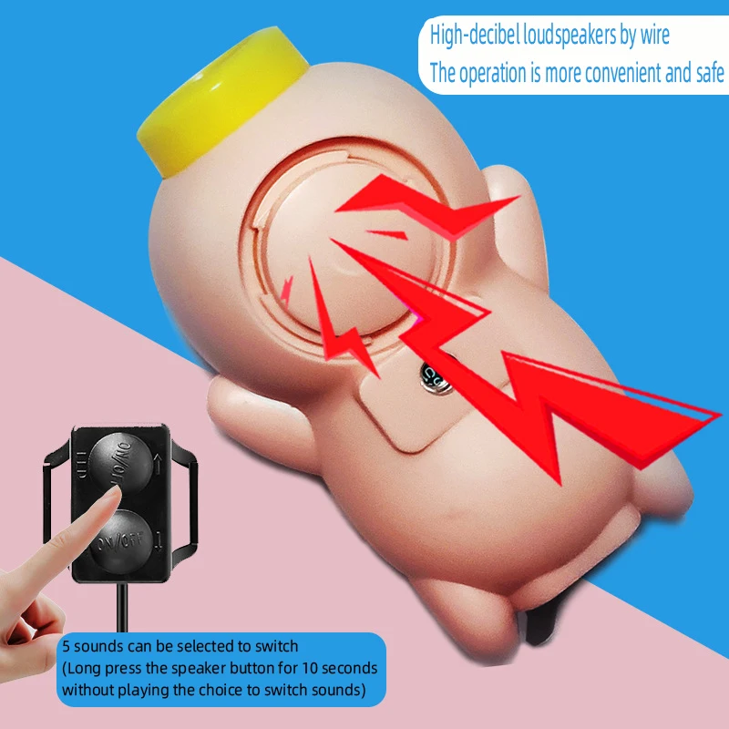 Popular Cute Kids Fly Pig Cycle Light And Horn Usb Rechargeable Horn Speaker Outdoor For Bicycle Handlebar Bicycle Light