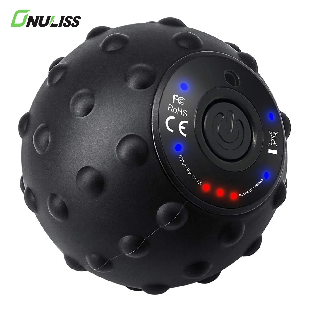 Перезаряжаемый глубокий тканевый массажный шариковый ролик с 4 скоростями для облегчения боли в мышцах