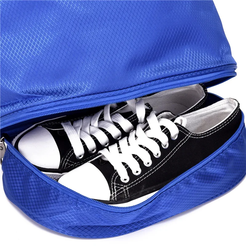 Waterproof Polyester Drawstring Gym Backpack Bag Durable Sport Gym Sack with Wet Compartment
