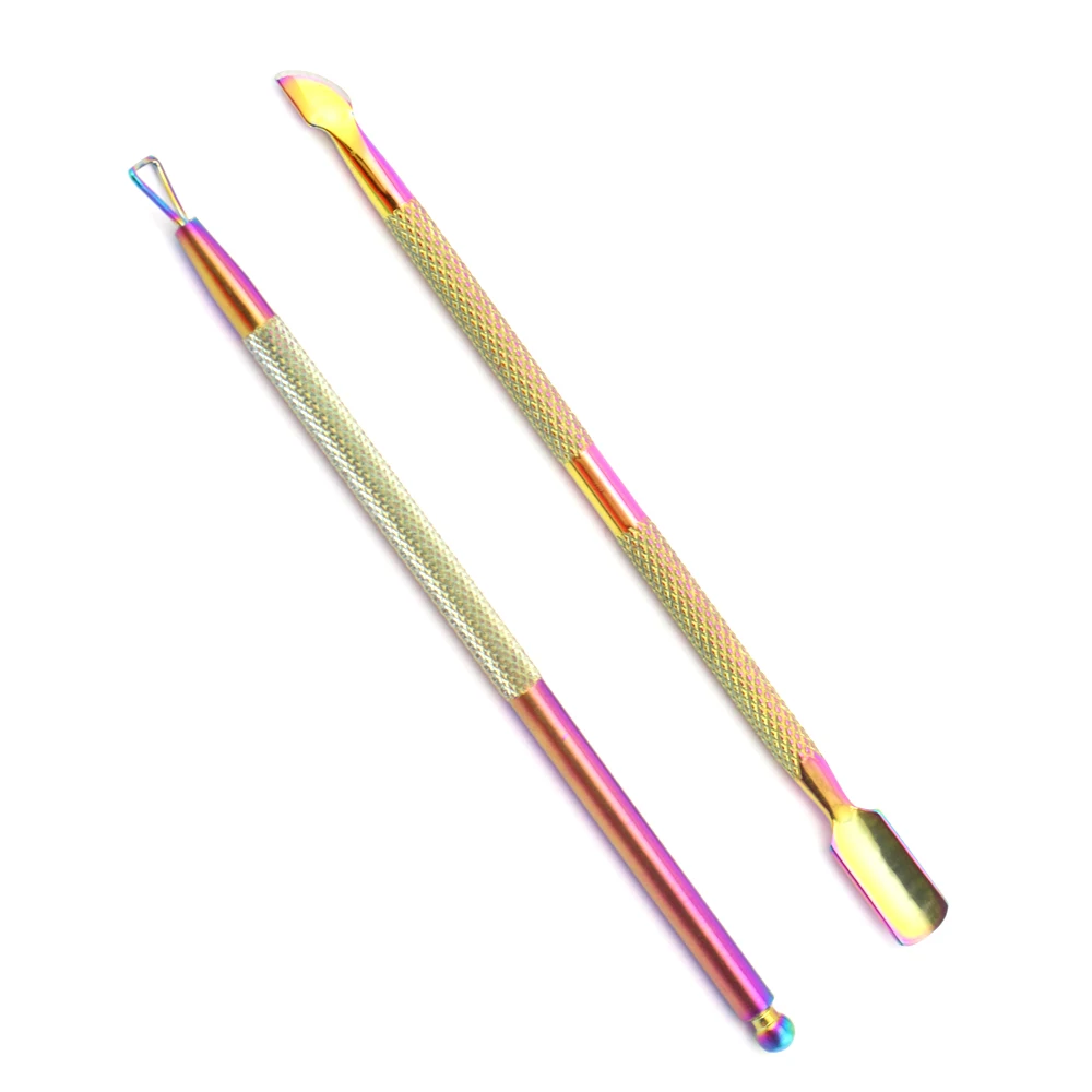 Высококачественная металлическая двухсторонняя маникюрная педикюрная Толкатель для кутикулы из омертвевшей кожи