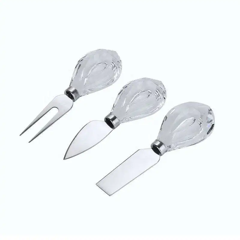 Wholesale Crystal handles with stainless steel blades wedding cake shovel knife and server set