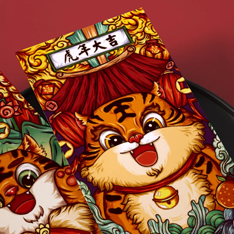 2022 chinese Manufacturer New Year Spring Festival Creative Customization Tiger Year Red Envelope Bag Cartoon Lucky Seal hongbao