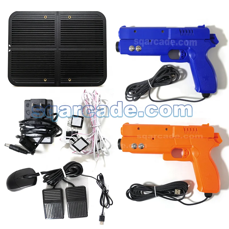 With Power Supply Host Two Guns Wire IO Card Simulator Machine shooting Game Case Spare Parts Arcade Gun WK Light Gun PC Kit