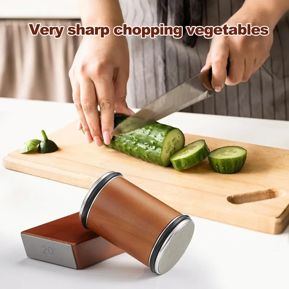 Kitchen Detachable Sharpening Stone Kit Manual Tumbler Diamond Knife Sharpener Roller Rolling Knife Sharpener Set for Knives
