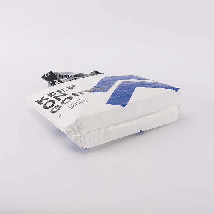 Custom reusable grocery eco friendly RPET non woven handled shopping PP woven bag