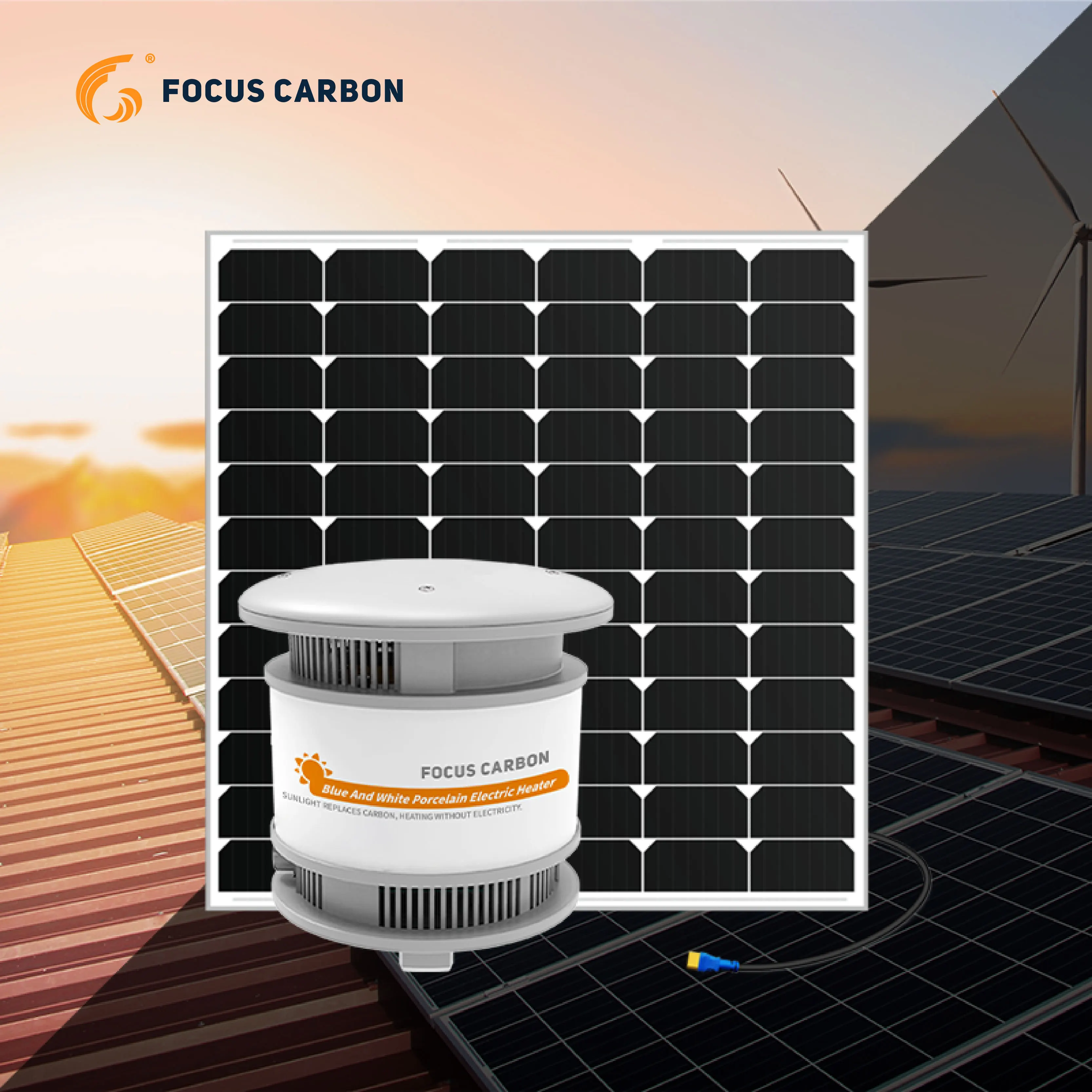 Focus Carbon Reliable&proven Blue And White Porcelain Electric Heater  Low Noise Operation