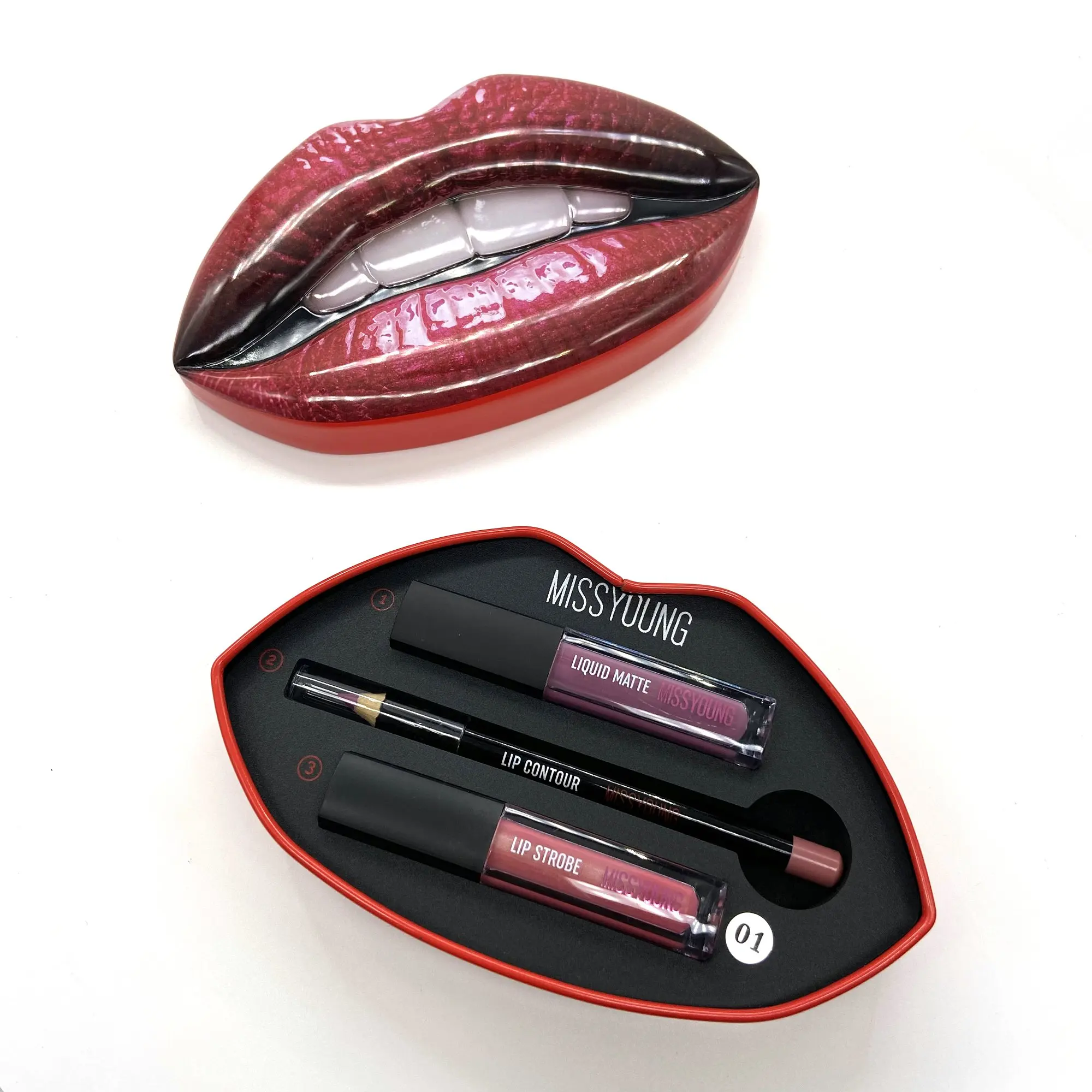 Ready to ship new private label matte liquid lipstick set lip gloss with lip liner set