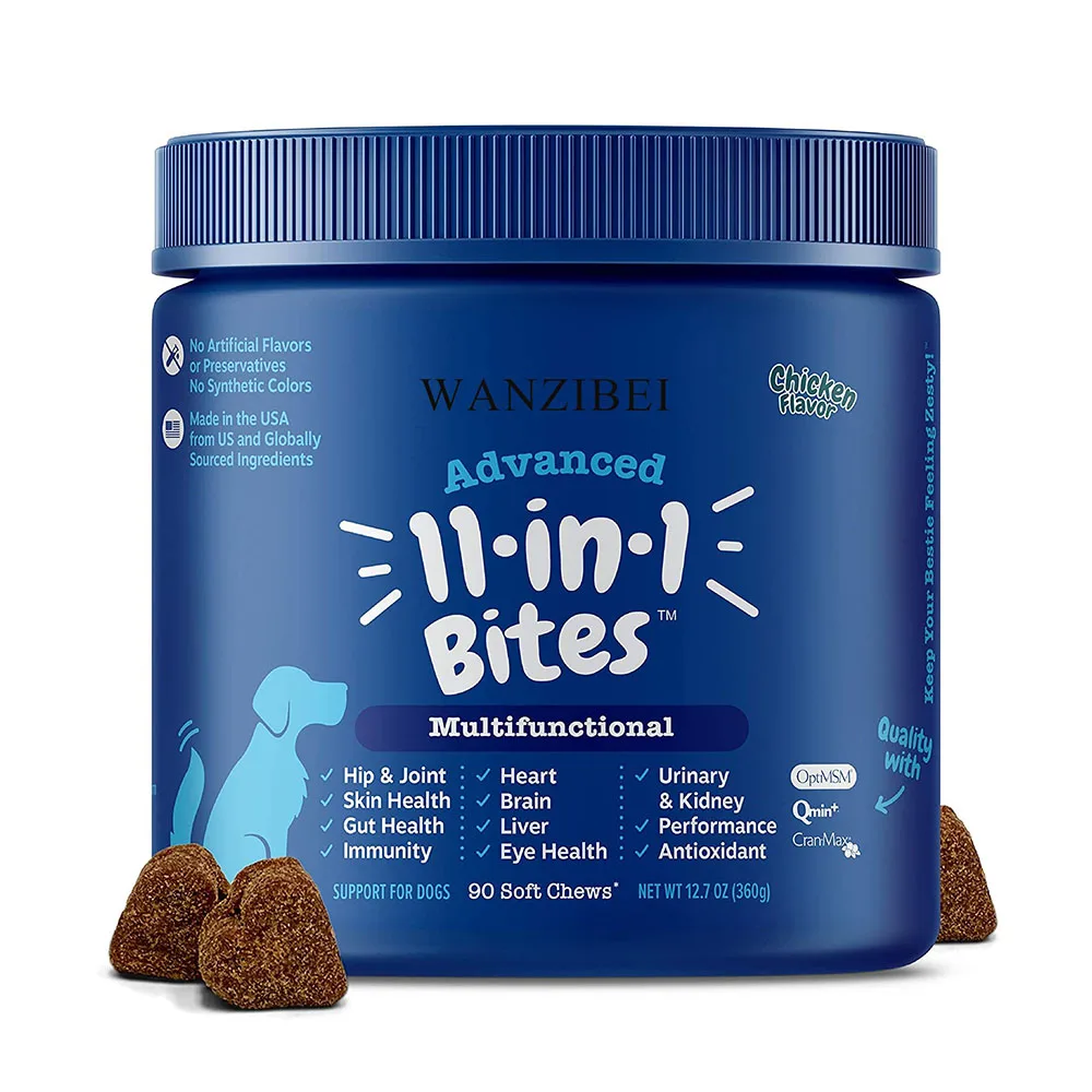 2021 WANZIBEI OEM Private Label Pet Multivitamin Tablet Soft Chew Nutrition Immune Supplements for Dog Cats