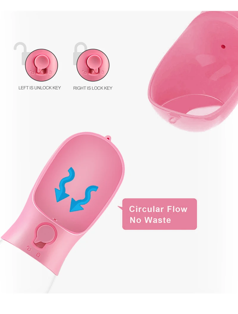 Hot Sell leak-proof dog leash dispenser cat accessories travel travel pet portable drinking water bottle for dog