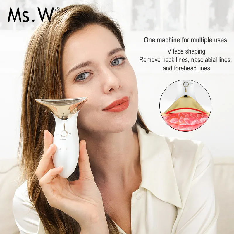 Health care neck massage red light heating device vibration hot and cold function beauty skin care massage
