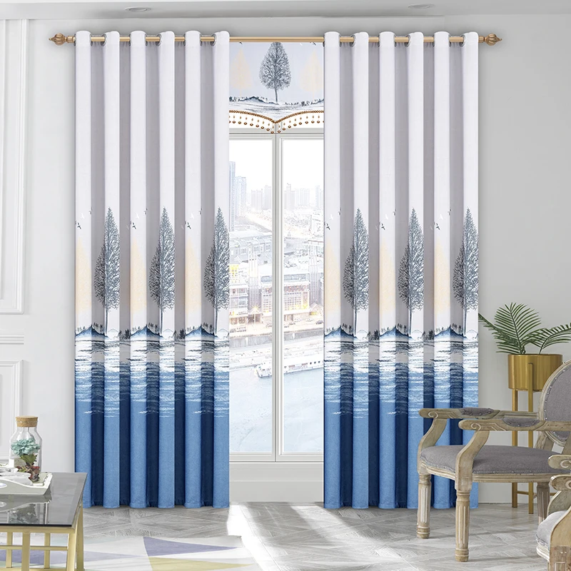 Best selling 100% Polyester Jacquard Fabric Blackout Curtain For The Living Room