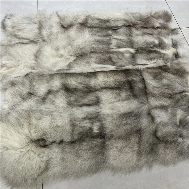 Natural Animal Fur Soft White Fox Blue