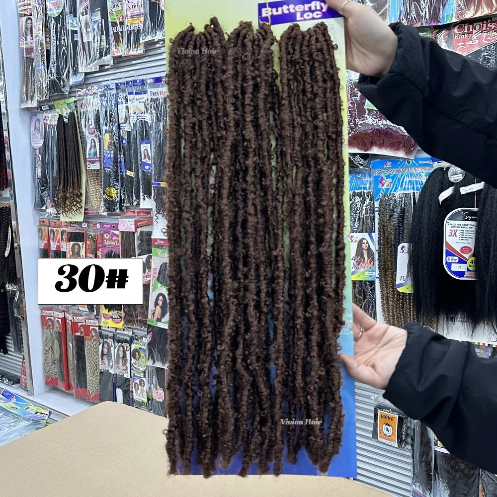 Long pre looped butterfly loc 20inch 24strands/pack ombre colorful 3x butterfly locks braiding hair crochet hair extension