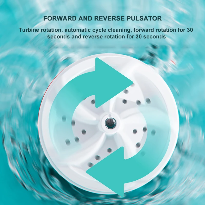 Semi Auto Mini Washer Ultrasonic Turbine Portable Laundry Washing Machine for Travel Dormitory