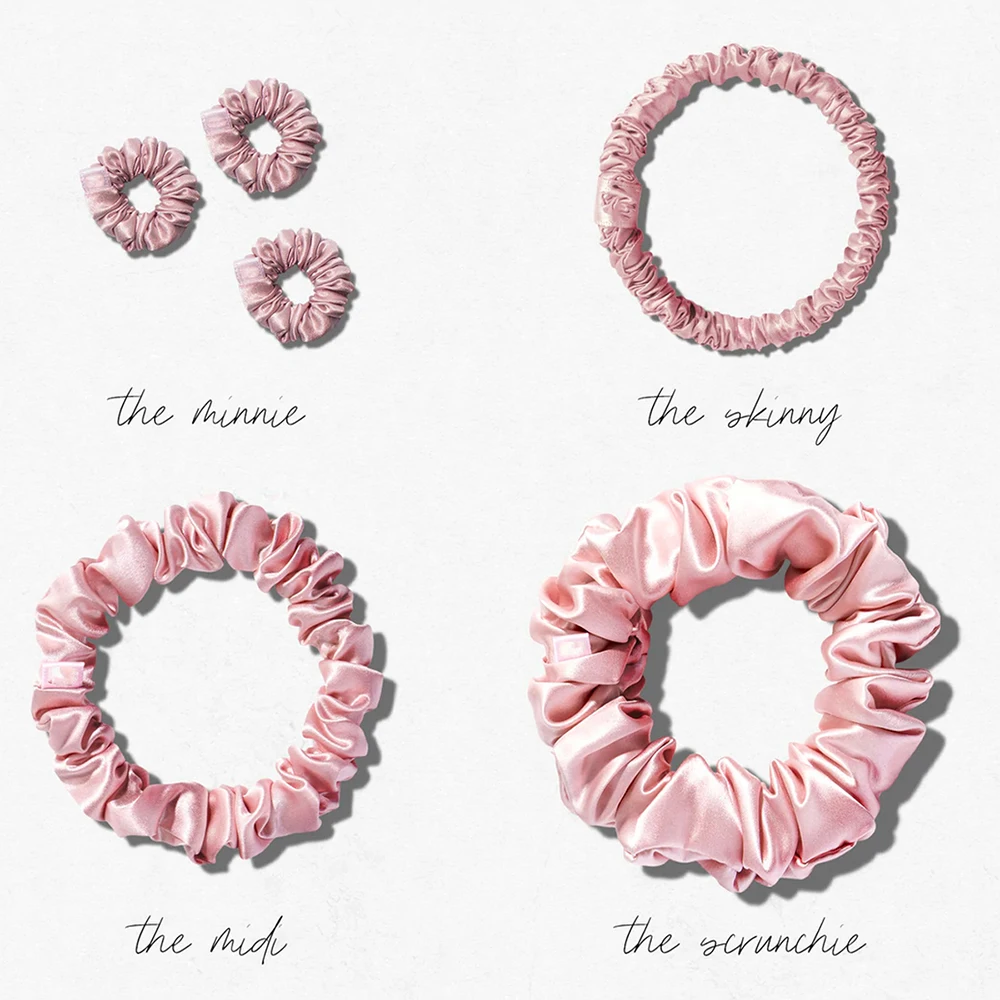 Hot Sale Wholesale Custom Mulberry Silk Hair Tie 1cm Real Silk With Custom Hair Scrunchies