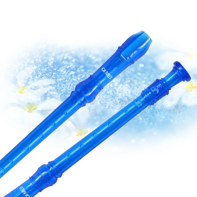 Factory Offer High-Pitched British 8-Hole Vertical Flute Plastic Kids Recorder Flute With Rod+pvc Bag