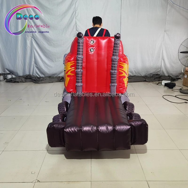 Custom Red Giant Inflatable Fire Truck Costume Oxford Material for Racing Show and Outdoor Promotions Includes Balloon Blower