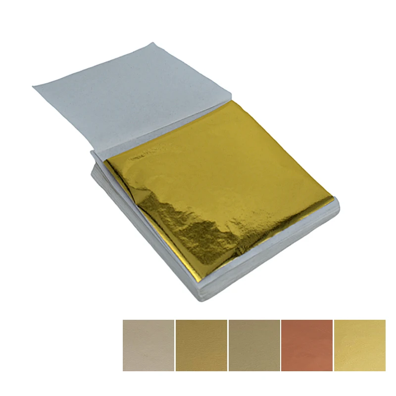 100 sheets a Pack 8 X 8.5 cm  Gold Nail Colorful Decoration Imitation Gold Foil Craft Paper Wall decorative Gold Paper Sheets