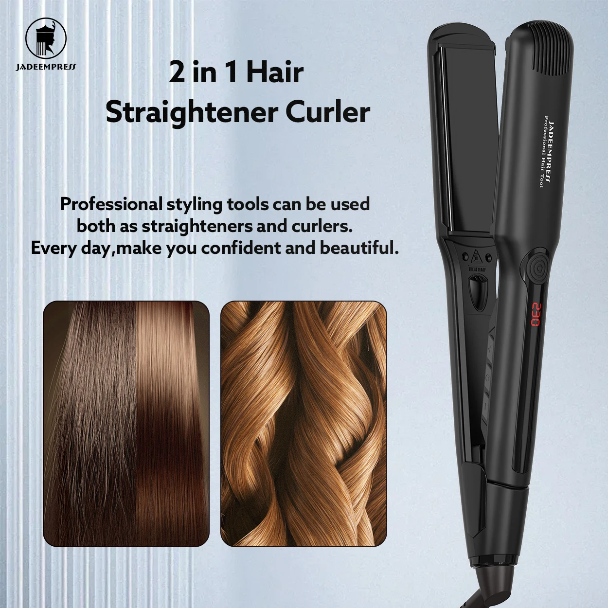 Professional LCD Temperature Display Portable Travel Flat Irons 480F High Temperature Titanium Hair Straightener