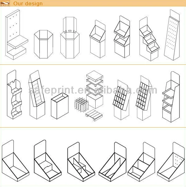 
Chocolate Floor Stand Retail Cardboard Paper Pop Corrugated Display Shelf Biscuit Display 