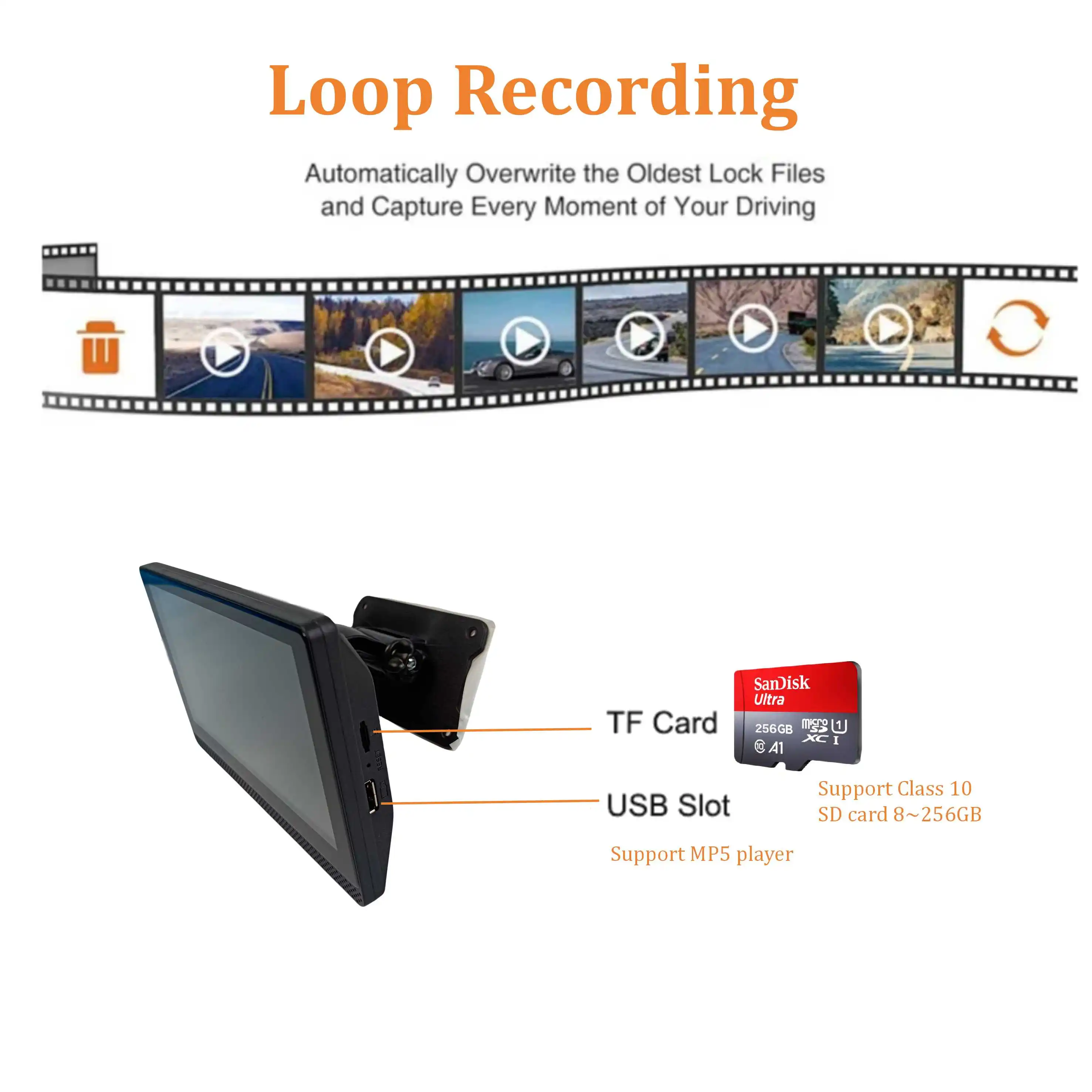 4 channels Bus touch screen monitor IPS truck  DVR Monitor Mirror-link Car Backup  rear view camera