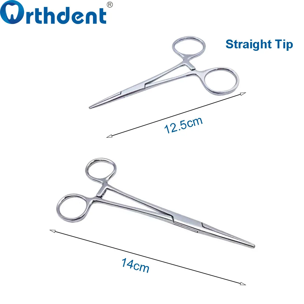 1Pc Dental Needle Holder Pliers Forceps Orthodontic Tweezer Stainless Steel Straight / Curved Serrated Tip Dentist Holders Tool