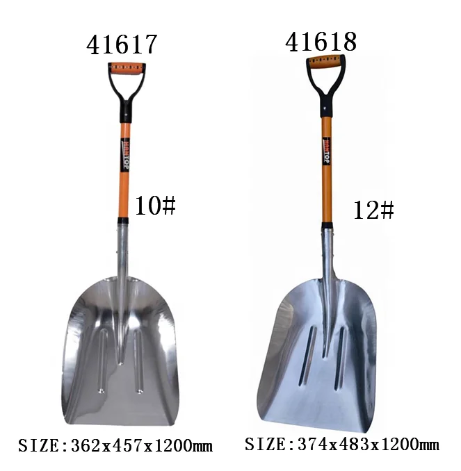 41618 Aluminum snow shovel with fiberglass handle