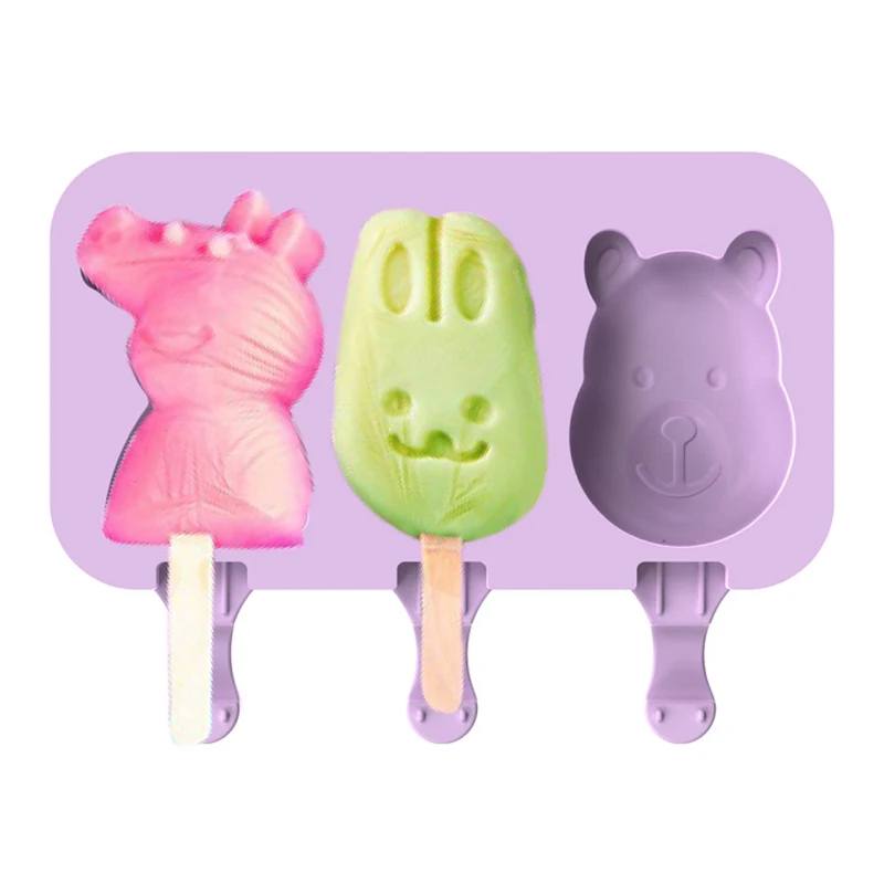 AMAZON hot sale New cute home food grade multiple shapes stick silicone trays ice cube mold cream moulds