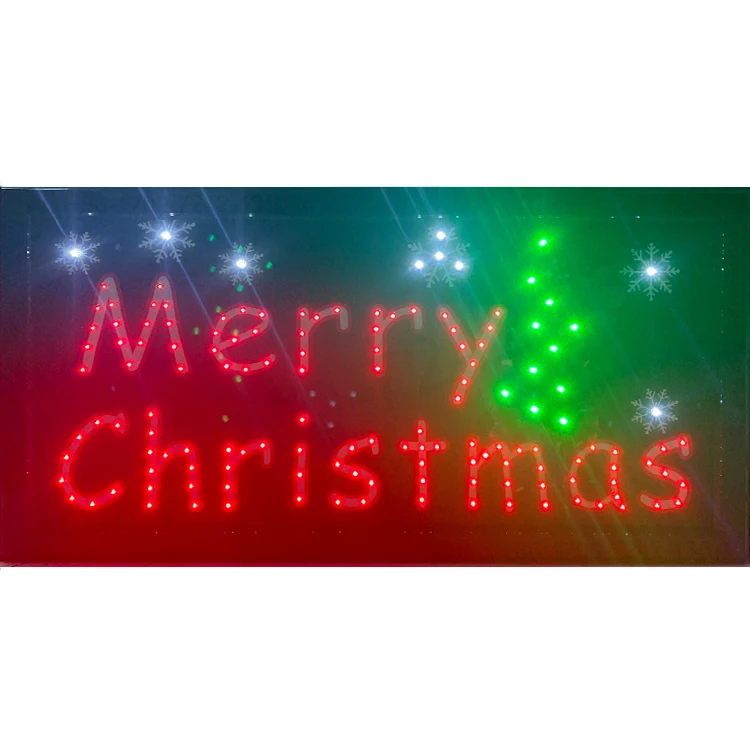 Merry Christmas Led Custom Sign Nano Light Signage OPEN Sign Custom Colorful Photo Paper Xmas Led Signs