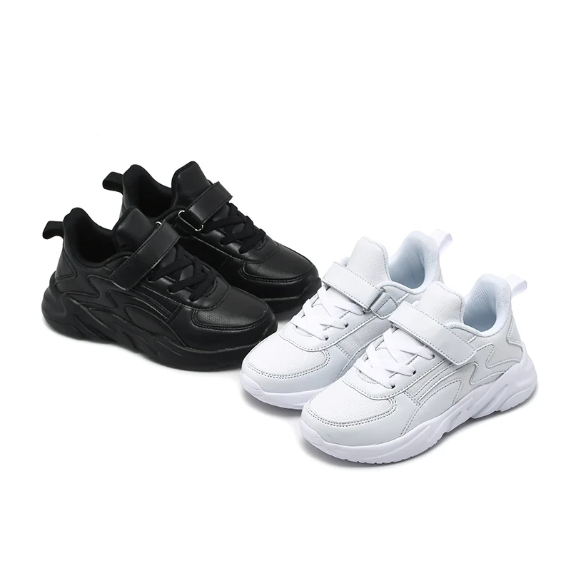 28-39 Logo customized Good price Girls boys shoes sneakers breathable Leisure Shoes children leather school shoes