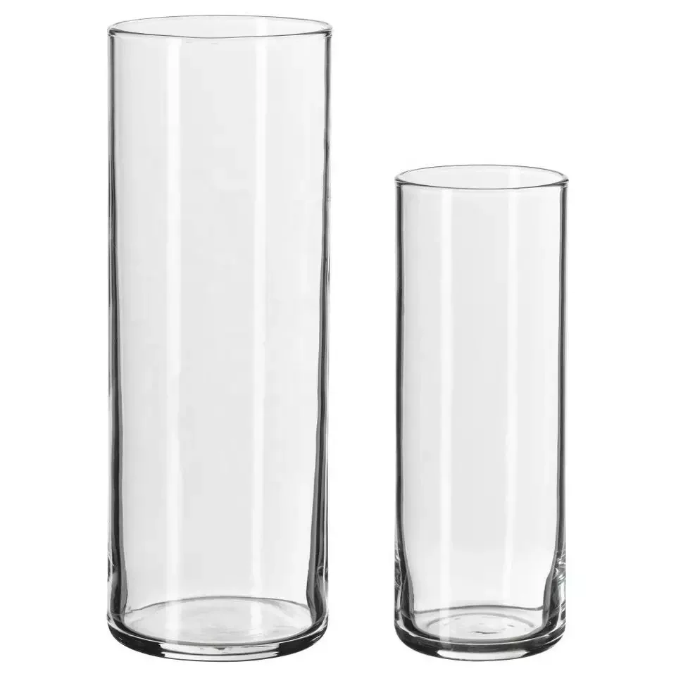 Wholesale Cheap Clear Elegant Cylinder Glass Vase For Decoration