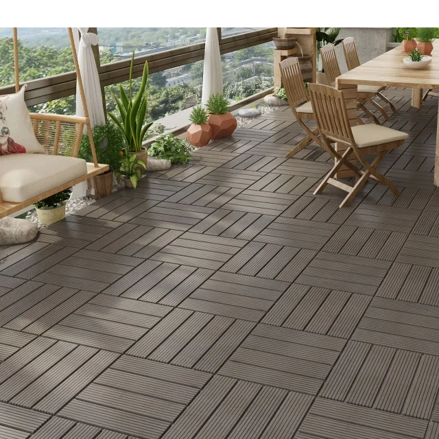 WPC Diy Wood plastic Composite garden patio terrace Floor Interlocking Outdoor Decking Tiles