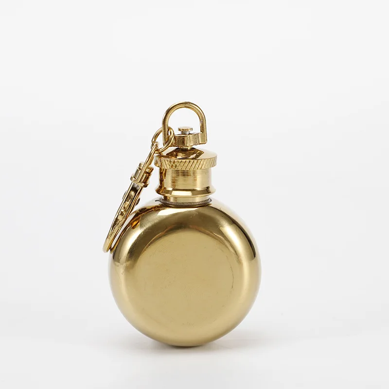 1oz 30ml Portable Pocket Mini Whiskey Food Grade Stainless Steel Mini Liquor Hip Flask With Keychain