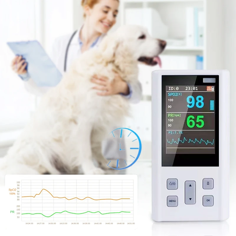 Vet Patient Monitor Dog Vet Pet Portable Pulse For Animal Cat Oximeter Veterinary