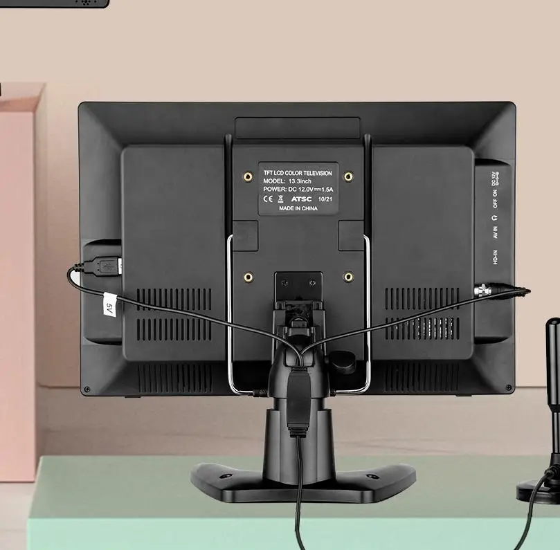 13.3 inches Fashion Tv Rechargeable Battery Digital ATSC DVB-T2 ISDB-T Portable Mini TV