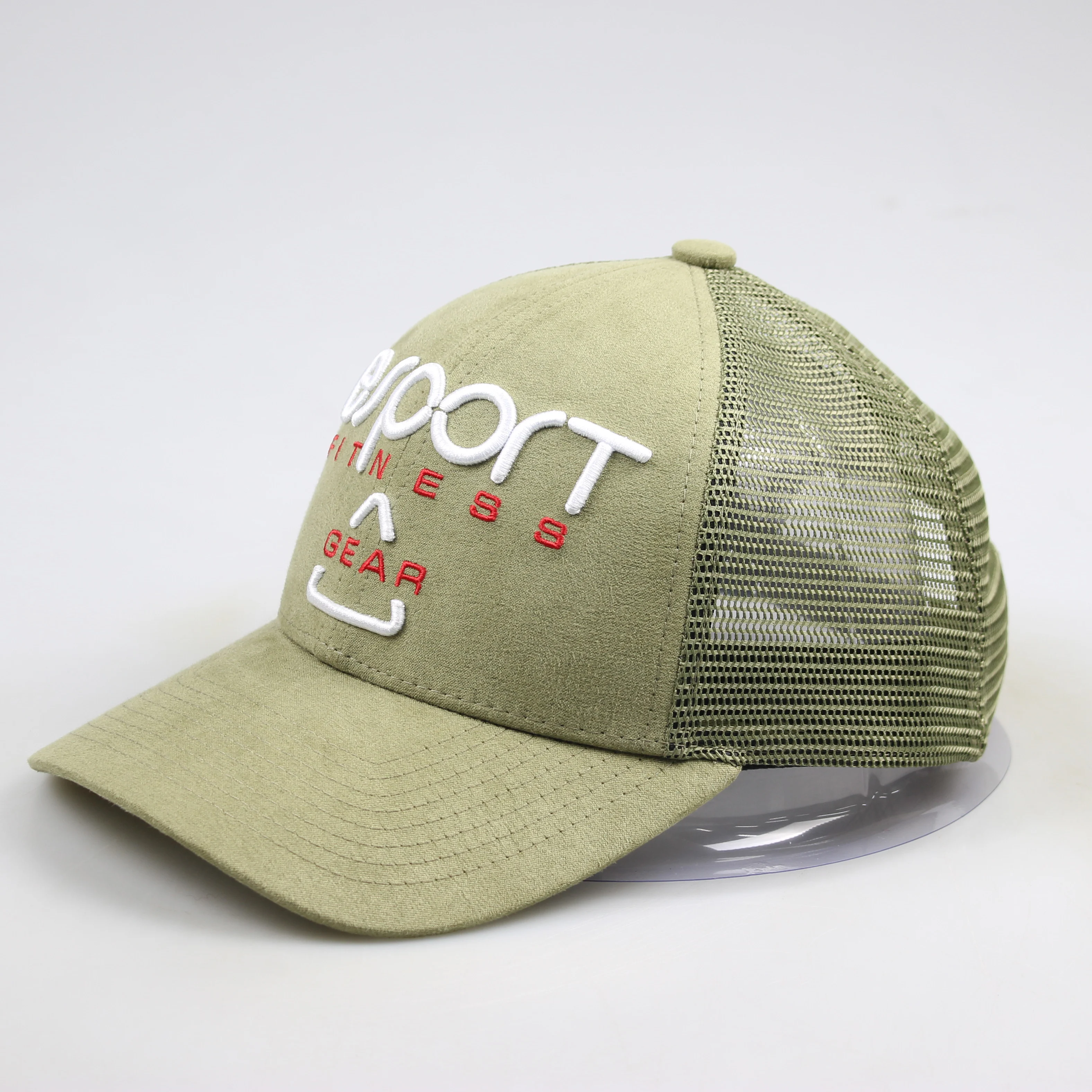 Factory Cap Manufacturer 6 Panel 3d Embroidery Suede Mesh Caps Hats Custom Suede Trucker Hat