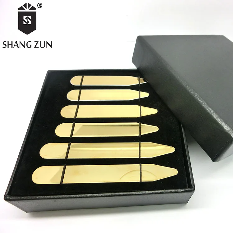 
Best selling clothing accessories metal collar support 5 colors can be arbitrarily selected 6 pcs boxed fashion collar stays 