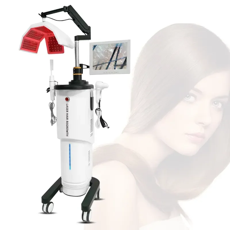 led photo dynamic therapy lamp pdt red/blue/yellow led light skin repair scalp treatment hair growth machine pdt
