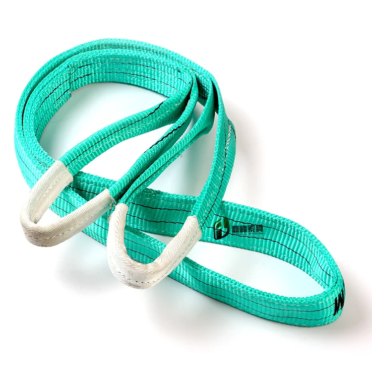 
2 Ton 2M Or OEM Length 60MM Width Polyester Flat 2T Webbing Lifting Sling Belt Green Color Safety Factor 8:1 7:1 6:1 