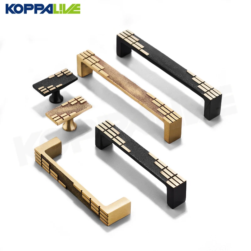 Koppalive Black Antique Brass Cabinet Handles Door Pull Drawer Knobs Handles Gold Dresser Pulls Kitchen Cupboard Handle 128mm
