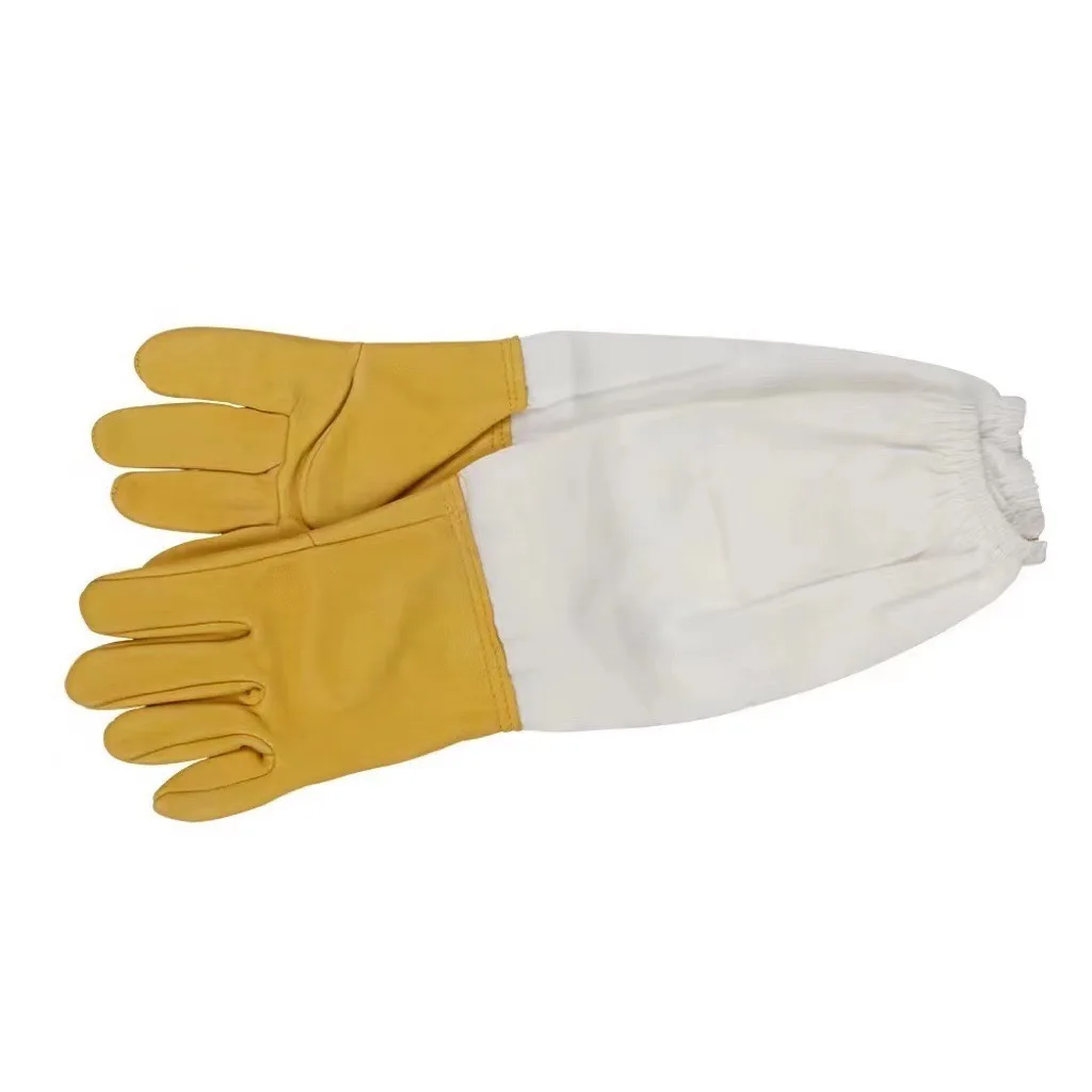 Beekeeping gloves, protective, breathable and anti-bee sting, beekeeping tools with cuffs, canvas sheepskin gloves