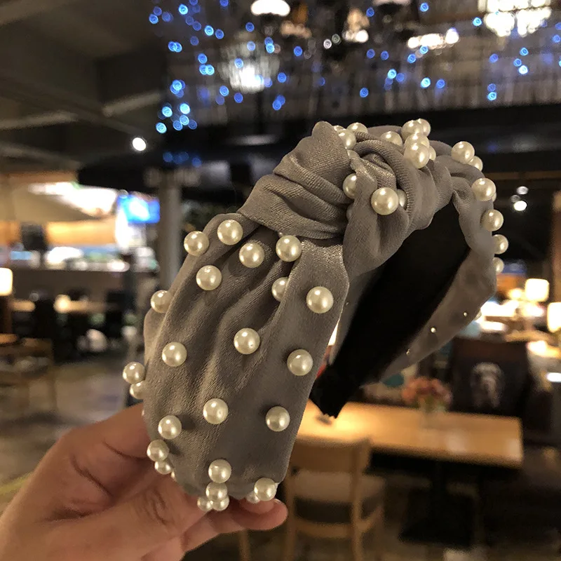 2019 Fashion Baroque Pearl Knot Headband For Women