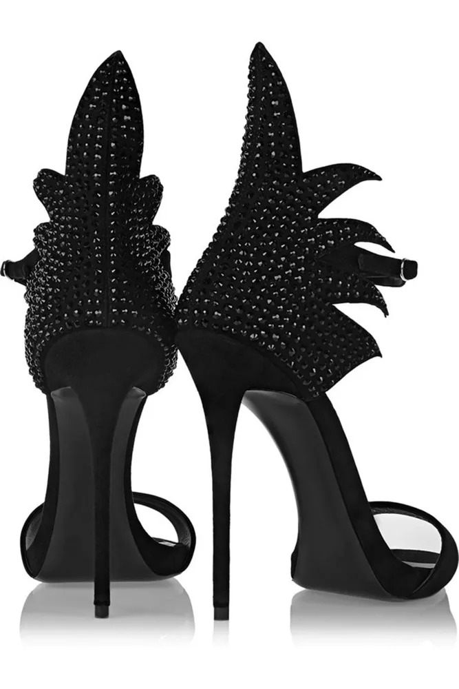 HMS62 fashion wholesale factory chengdu summer rhinestones suede women shoes high heel sandals