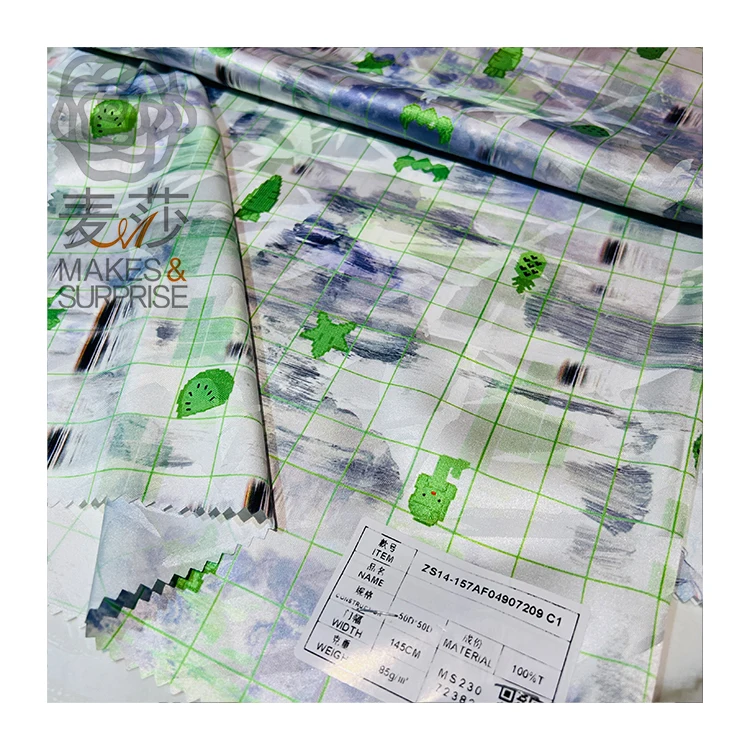 Wholesale Polyester Terylene Italian Silk Jacquard Bamboo Pattern With Fancy Ding Tie-Dyed Fabric For Dress Down Jacket