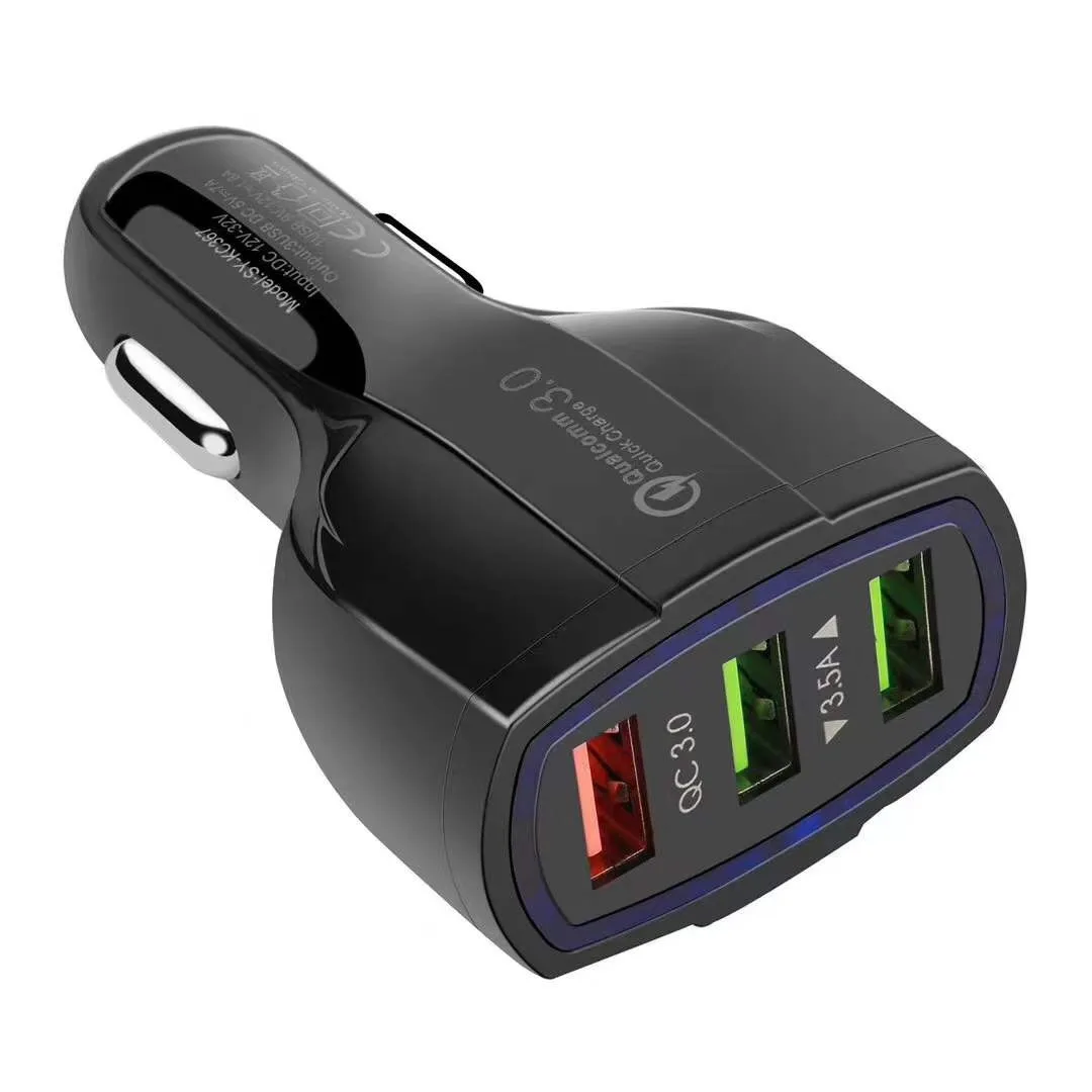 New Product Car 3-Port Mobile Power Charger Type C Fast Charging Suitable For Iphone 12 Apple Adapter
