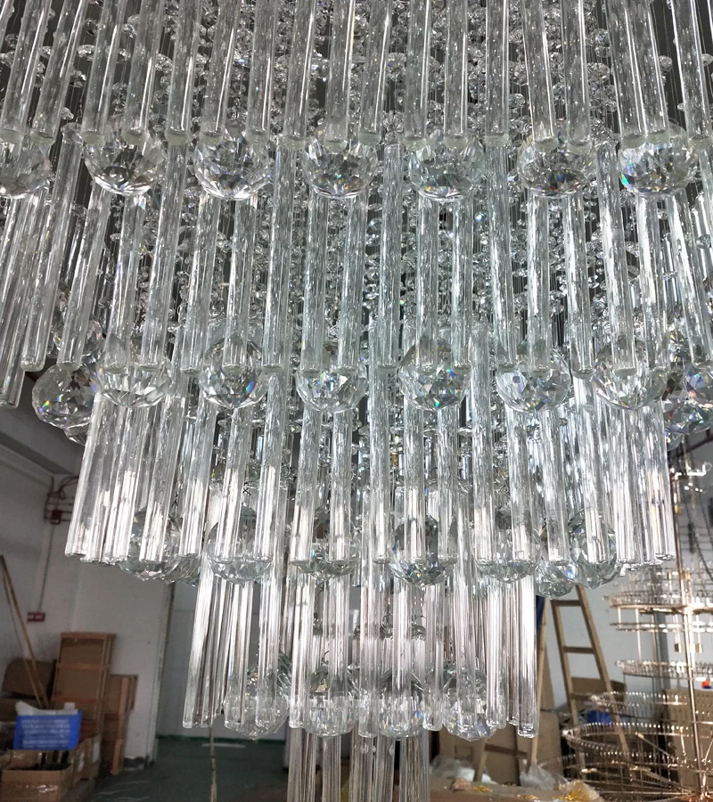 Modern Crystal LED Chandelier Ceiling Light Stairs Crystal Chandelier Ceiling Lamp For Hotel Project