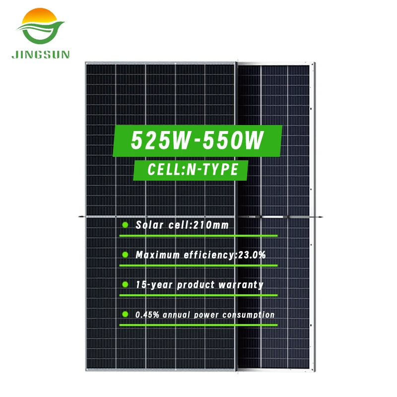 Jingsun N-type Low Price 210mm 525W 550W 500W  Solar Panels For Home Use