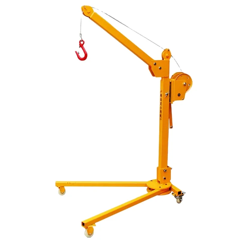 Mobile Portable 200kg Folding Hoist Manual Lifting Car Crane Hand Crank Small Floor Crane Lifting Machine Loading Outdoor Hand