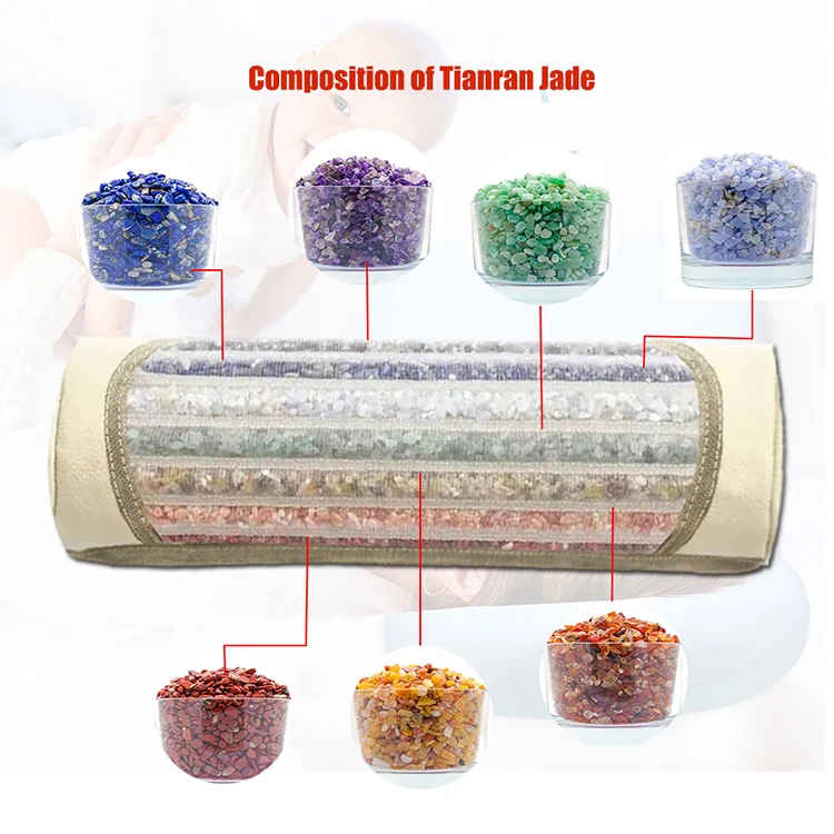 Mini Healing Stone Effect Amethyst Tourmaline Bian-stone Therapy Pillows Neegative Ions Seven-color Crystal Pillow