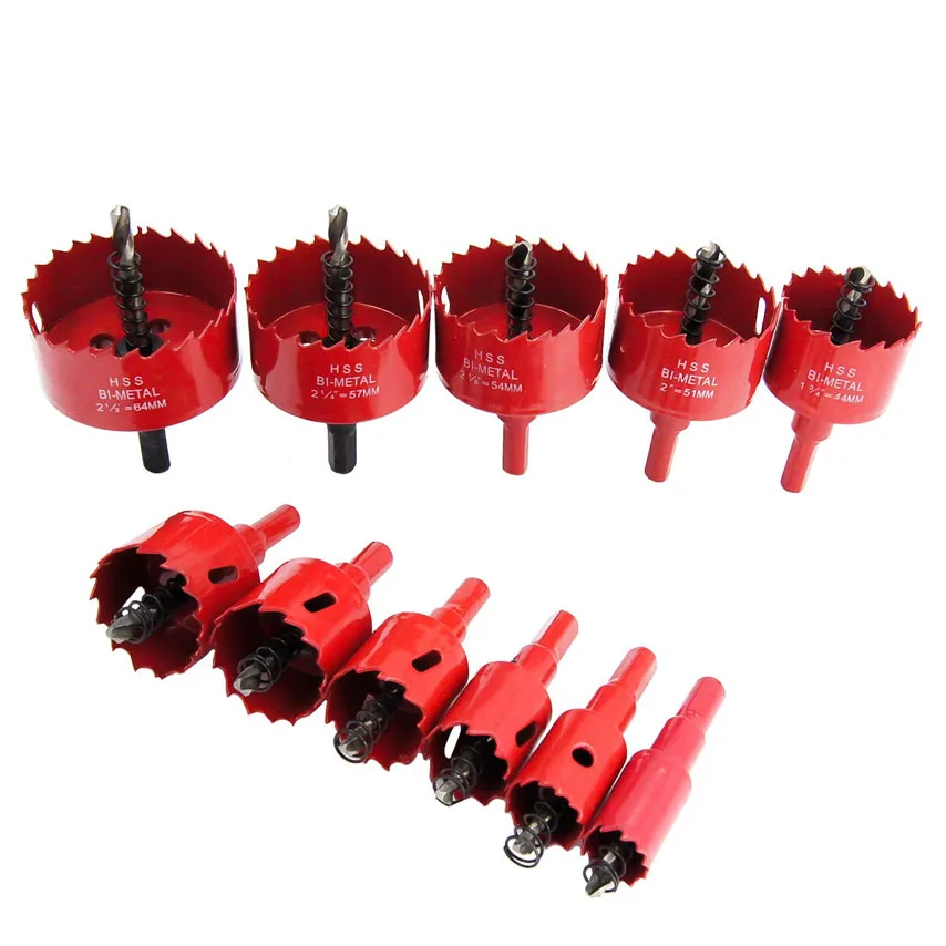 Shubing Tools Hole Saw Wood Cutter Bi-Metal Hole Saw HSS Hole Cutter with Arbor for Wood and Metal